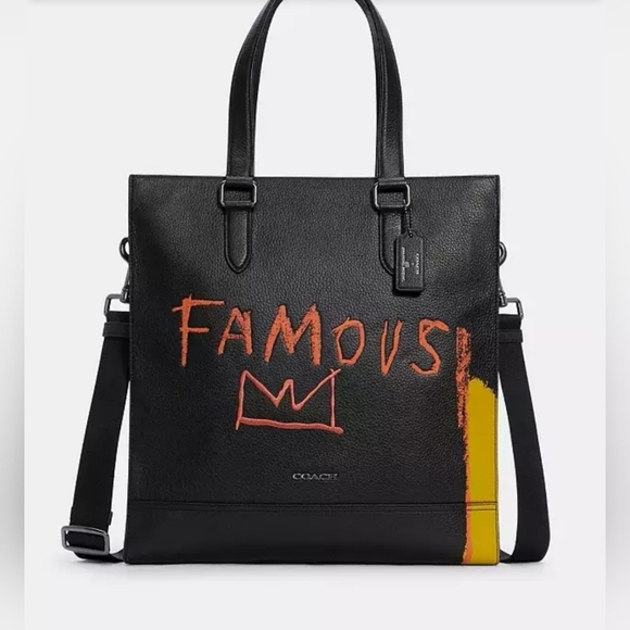 Coach Handbags - LIKE NEW COACH X JEAN MICHEL BASQUAT GRAHAM STRUCTURED TOTE. LIMITED EDITION.